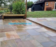 Rippon Buff Indian Sandstone Paving Slabs – 22mm Calibrated for Stunning Patios